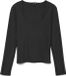 VERO MODA VMMILLION LS SQUARE NECK TOP JRS NOOS - Dames - Blouses - L - Zwart