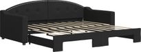 vidaXL Slaapbank met onderschuifbed 90x190 cm stof zwart