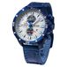 Vostok Europe Almaz Space Station Montre chronographe pour homme avec bracelet en cuir, argent/bleu, sangle