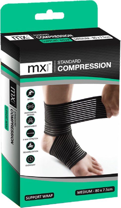 MX Health Mx Enkel Elleboog Wrap Elastisch Zwart Medium 2020