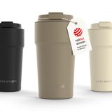 LARS NYSØM Bevægelse Thermos Coffee Mug-to-go 500ml - Taupe Brown - Powder