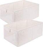 Goodivery Boîtes de rangement avec fenêtre de visualisation - 2 pièces - Tissu - 40x27x17 cm