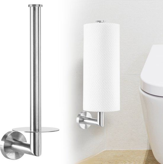 XIVADA Reserverolhouder Hangend - RVS Zilver - Boren - Voor 2 rollen