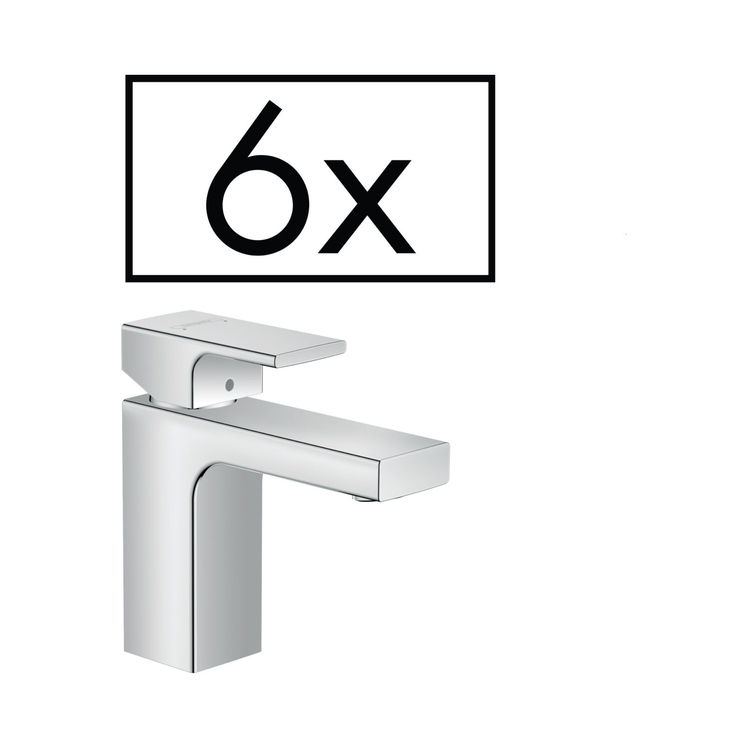 Hansgrohe Vernis Shape Eengreeps Wastafelmengkraan 100 Zinc - Chroom - 6 stuks