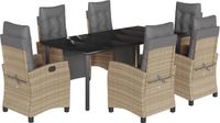 vidaXL 7-delige Tuinset met Kussens Polyrattan Beige