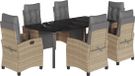 vidaXL 7-delige Tuinset met Kussens Polyrattan Beige