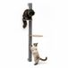 eyepower Poteau griffoir mural Luna de 132 cm avec 2 étagères en bambou - Arbre d'escalade pour chat en sisal - Poteau griffoir avec fixation murale
