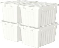Merkloos Cetomo 15L Opbergdoos met Deksel - Kunststof, Stapelbaar, Wit (4 stuks)