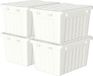 Merkloos Cetomo 15L Opbergdoos met Deksel - Kunststof, Stapelbaar, Wit (4 stuks)