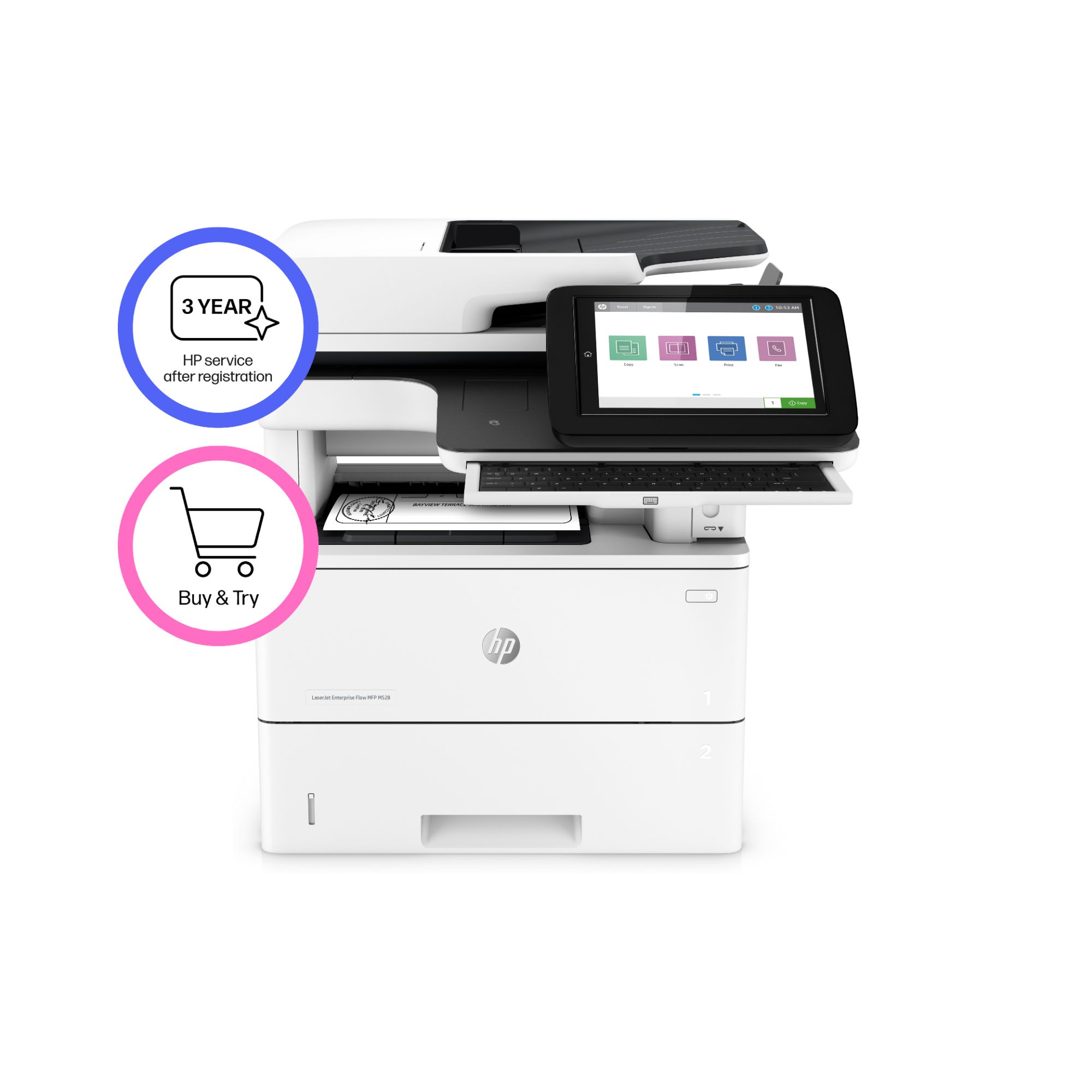 HP LaserJet Enterprise Flow MFP M528z - Multifunction Printer - Laser - A4 - 43 ppm - Duplex - USB, Ethernet, Wi-Fi