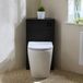 Hudson Reed Brunswick Toilet en ombouw Hoekmontage Moderne Zwartgrijs met reservoir en zwarte spoelknop