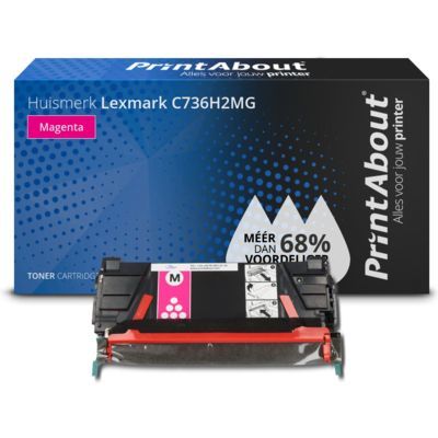 PrintAbout Huismerk Lexmark C736H2MG Toner Magenta | Compatible