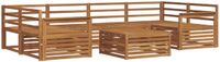 vidaXL Hoek loungeset 4 zitplaatsen Naturel Massief Acacia Hout