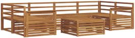 vidaXL Hoek loungeset 4 zitplaatsen Naturel Massief Acacia Hout