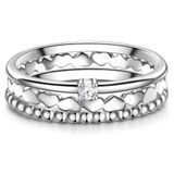 Glanzstücke München Zilveren ring Hart/bal Sterling zilver Zirkonia - Dames