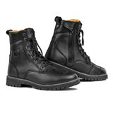 SHIMA Thomas Lady Motorschoenen voor dames, versterkte leren motorschoenen met ritssluiting aan de zijkant, enkelsteun, antislipzool, zwart 41