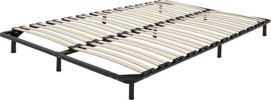 Beliani COMBOURG - Vrijstaande lattenbodem - Zwart - 140 x 200 cm - Staal