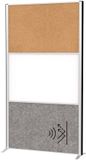 MAULconnecto scheidingswand 100 x 182 cm - akoestisch - standvoet - zilver