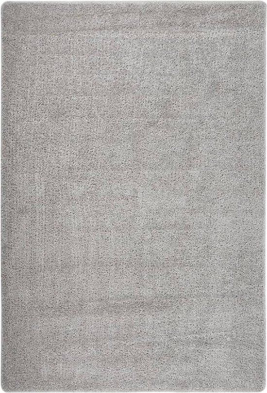 vidaXL Shaggy vloerkleed anti-slip lichtgrijs 140x200 cm