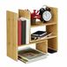 Relaxdays bureau organizer bamboe - boekenrek verstelbaar - 40 cm hoog