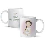 Mopec G969.8 keramische mok "eerste communie" romantisch meisje, wit