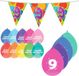 Haza Leeftijd verjaardag thema pakket 9 jaar - ballonnen/vlaggetjes