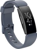 By Qubix Qubix - Compatible Fitbit bandje - Geschikt voor Fitbit Inspire 1 / HR / Ace 2 siliconen bandje met gesp - Maat: Large - Grijs