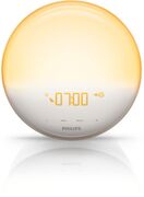 Philips Wake-up Light met simulatie van gekleurde zonsopkomst