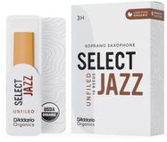 D'Addario Woodwinds ORRS10SSX3H Organic Select Jazz Sopraansaxofoonriet, 3 Hard, 10-pack, Unfiled