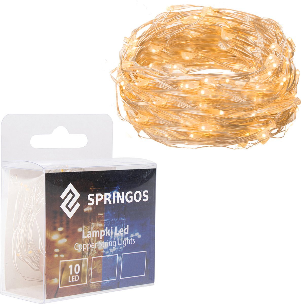 springos Kerstverlichting | 0.9 m | Batterij | 10 LED | Warm Wit