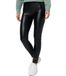 Nur Die Relax & Go Kunstleren legging met hoge taille, Treggings, met zachte binnenkant en tailleband, dameslegging, zwart.