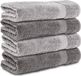 Komfortec handdoeken – Set van 4 - Badhanddoek 70x140 cm - 100% Katoen – Antraciet&Grijs