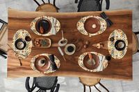 Merkloos Ovale Placemats - 6 stuks - Vinyl - Vintage - Zomer - 30x45 cm