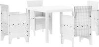 vidaXL Tuin Eettafel Set 5-delig Wit Polypropyleen