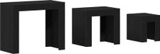 vidaXL Set van 3 salontafels, zwart, eikenlook, 61 x 30 x 50 cm