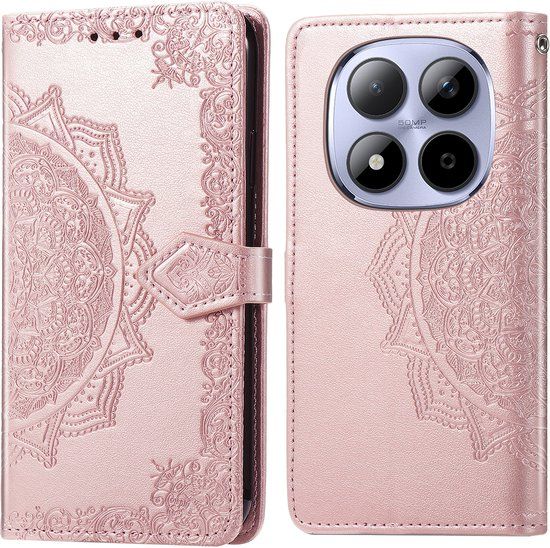 imoshion Hoesje - Geschikt voor Xiaomi Redmi Note 15 Pro Plus (5G) - Mandala Bookcase - Rose Gold