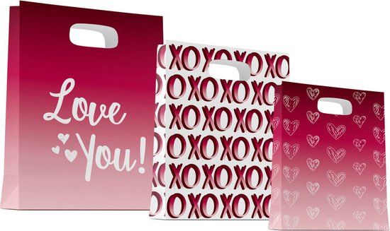 Folat Cadeautasjes Ombre Love - 3 stuks