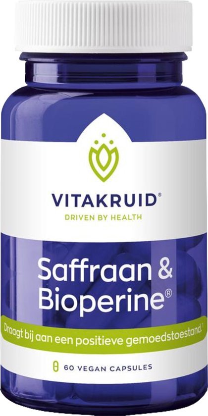 Vitakruid Saffraan 28 MG &amp; Bioperine 60 vega capsules