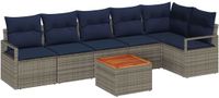vidaXL - Tuinbank - Set - 6 zitplekken - Grijs - Polyrattan