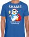 Bellatio Decorations Pinguin Kerstshirt / Kerst t-shirt Shame penguins with champagne blauw voor heren - Kerstkleding / Christmas outfit L