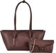 Coccinelle Leren shopper Double Beat Grained Leather Handbag Berry donkerpaars