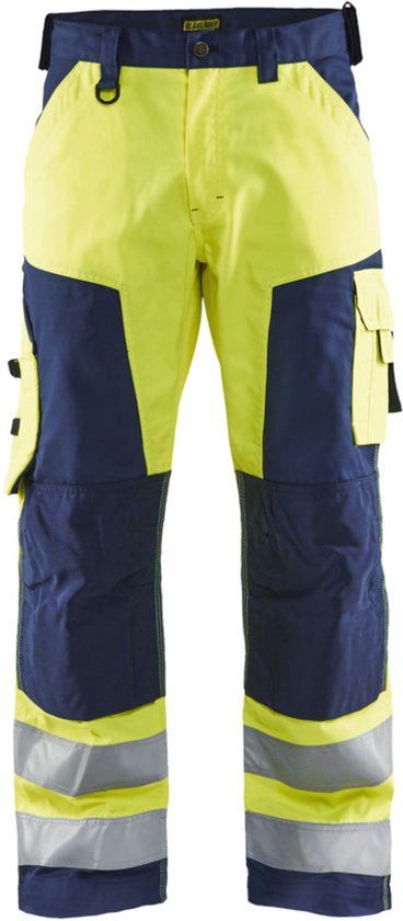 Blåkläder Werkbroek High Vis zonder spijkerzakken 1566-1811 - High Vis Geel/Marineblauw - Maat 62