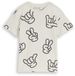 Tom Tailor - Oversized T-shirt met patroon - Maat 128/134 - off white grey hand design