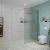 Fortifura Galeria douche - 110x200cm - verre strié - bras mural - chrome