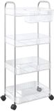 vidaXL Opbergtrolley 4-laags 37x28x95 cm acryl transparant