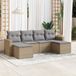 Maison Exclusive - Ensemble de jardin, 6 pièces, avec coussins, beige, en polyrotin
