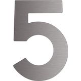 Huisnummer cijfer "5" | roestvrij staal V2A geslepen | Niro | Hoogte: 12 cm | 1 stuk