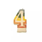 Verjaardagskaars Frosted Verjaardagskaars N.4 - White Wax - 9 Cm - 24 stuks