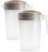 Plasticforte Carafe à eau - 3x - 2L - beige/transparent - avec couvercle - plastique - verseuse