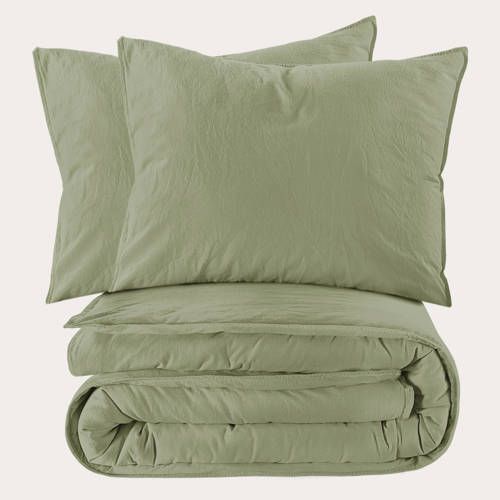 NOUS Living stonewashed dekbedovertrek 2-persoons (200x220 cm)